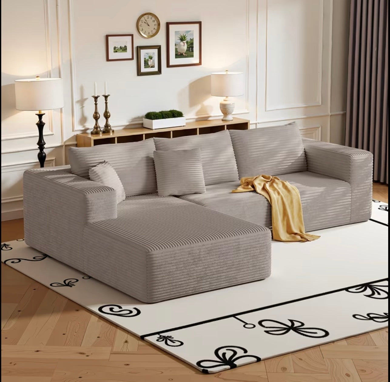 Cloud Comfort Sectional Couch – 134.6” Deep Lounge Sofa