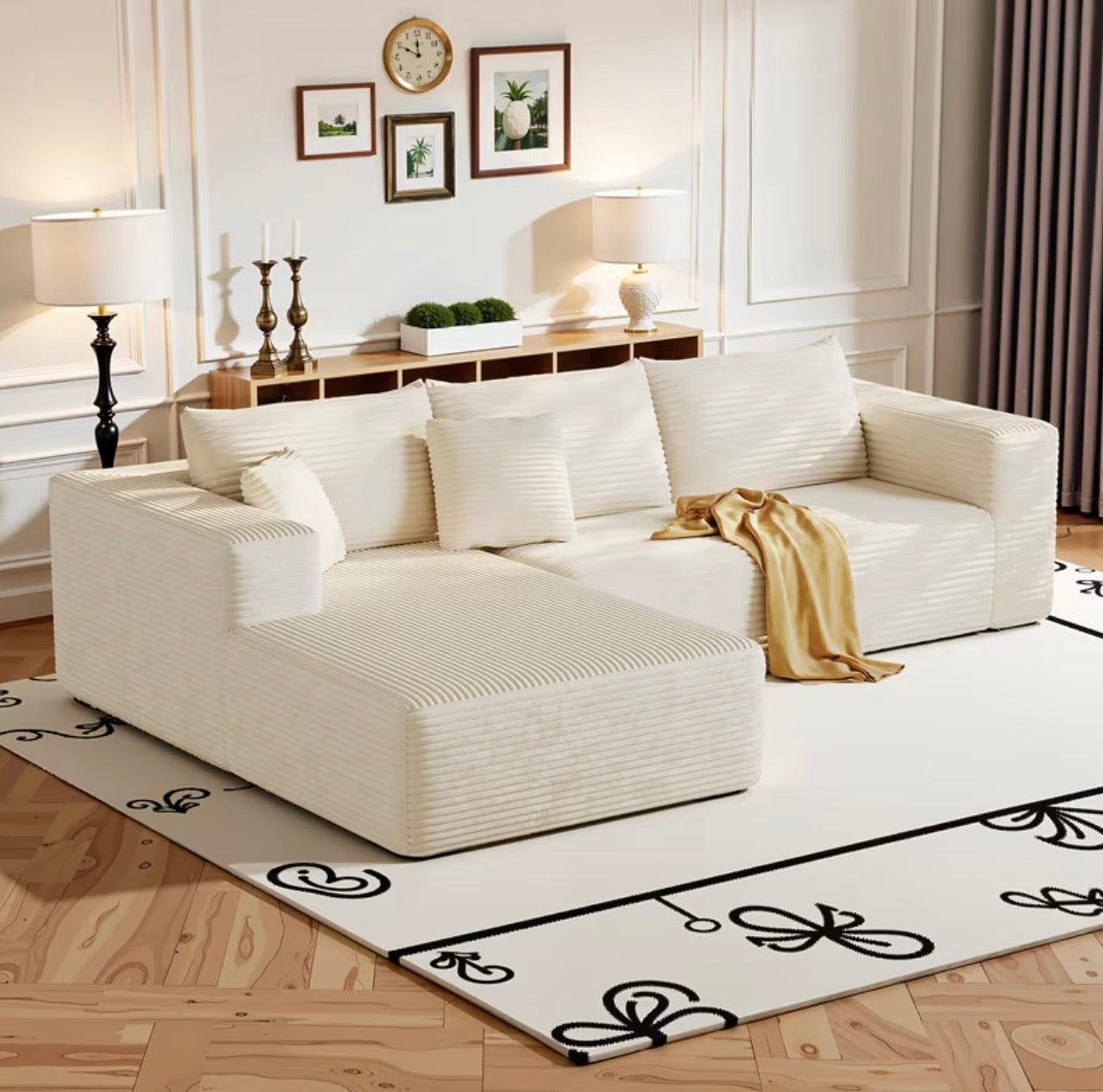 Cloud Comfort Sectional Couch – 134.6” Deep Lounge Sofa