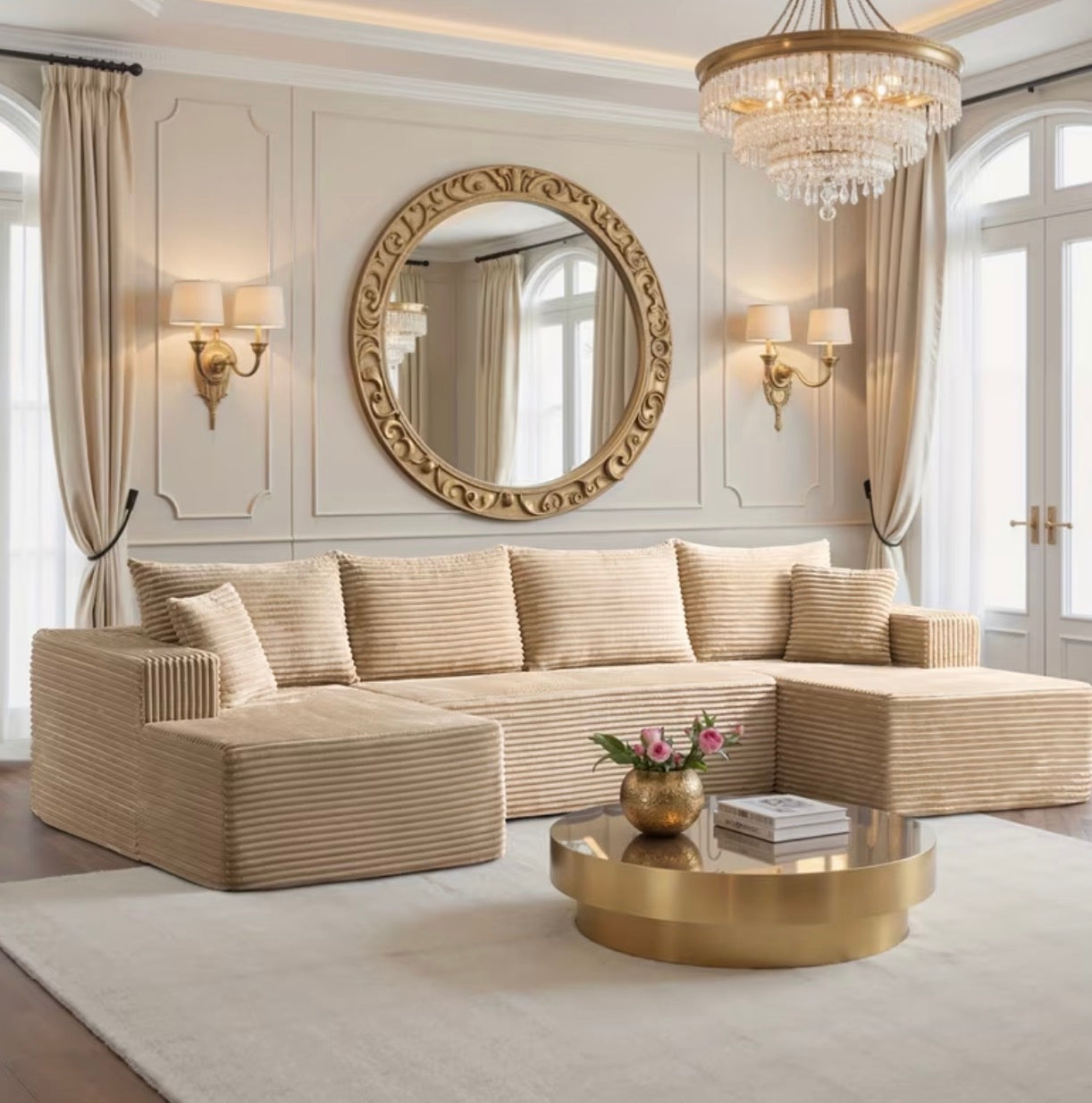 Cloud Comfort Sectional Couch – 134.6” Deep Lounge Sofa