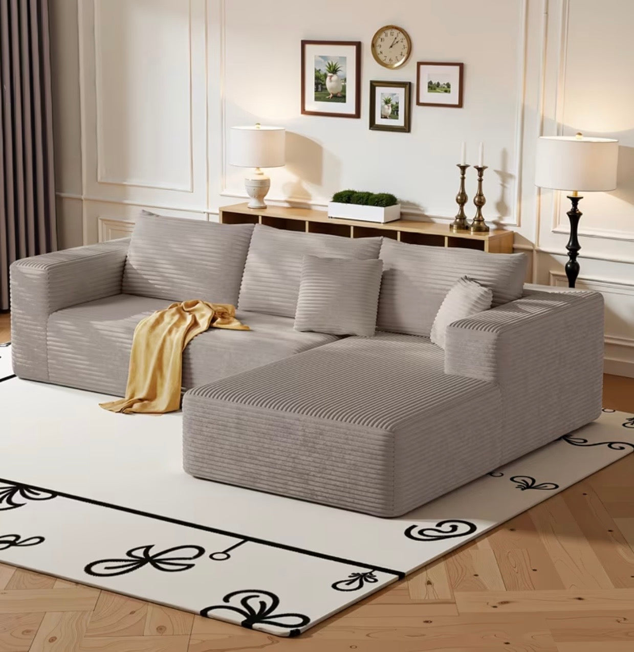 Cloud Comfort Sectional Couch – 134.6” Deep Lounge Sofa