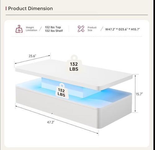 Elevate LED Coffee Table