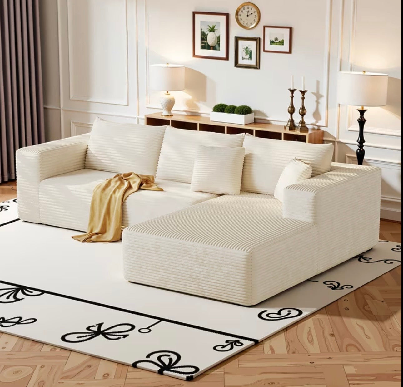 Cloud Comfort Sectional Couch – 134.6” Deep Lounge Sofa