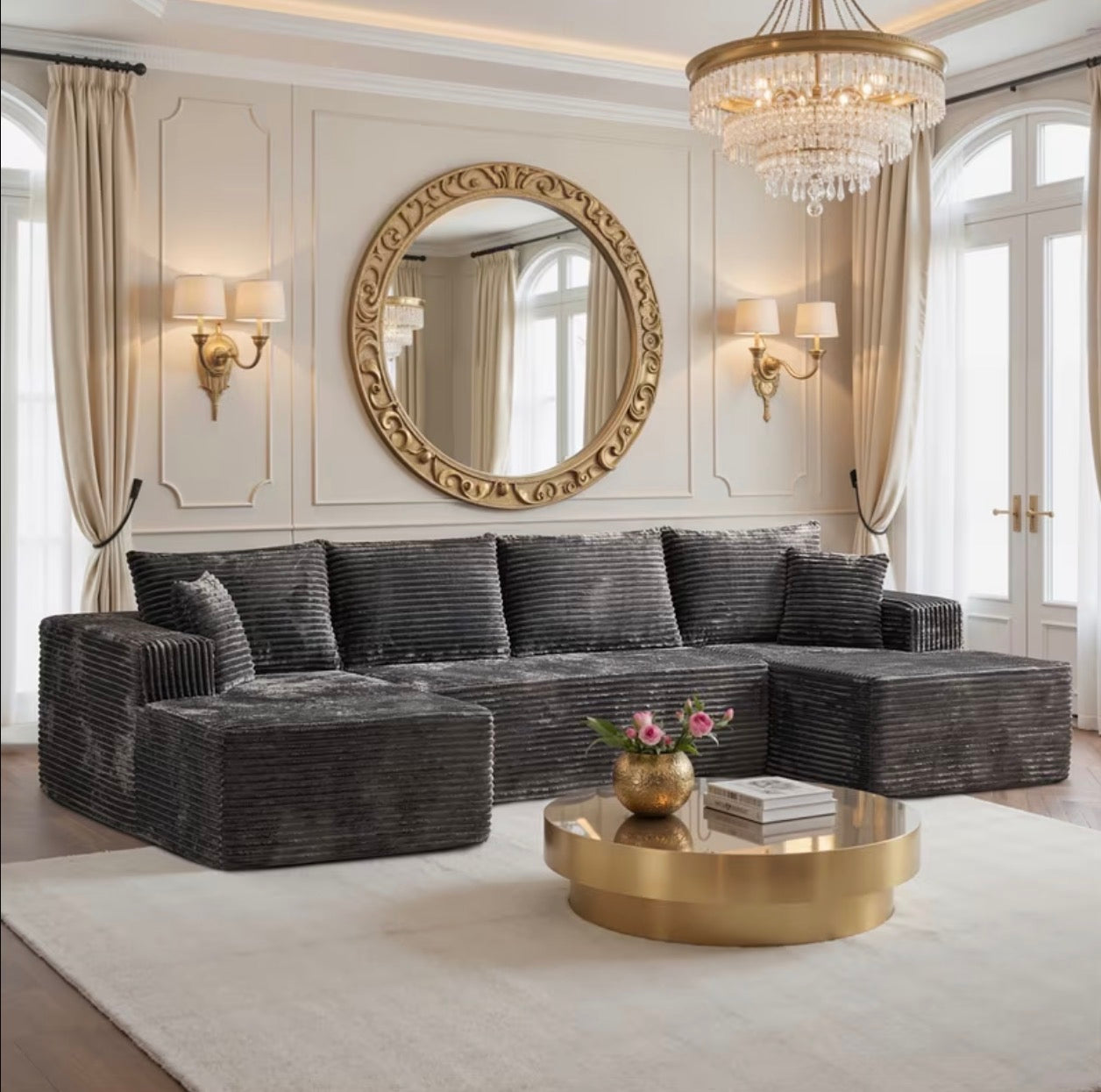 Cloud Comfort Sectional Couch – 134.6” Deep Lounge Sofa