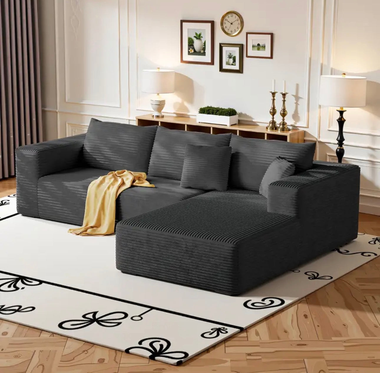 Cloud Comfort Sectional Couch – 134.6” Deep Lounge Sofa